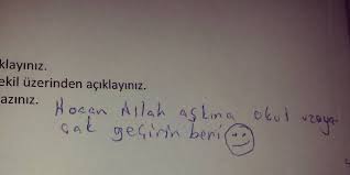 İlkokul 4'te bir din yazılısı. Bugune Kadar Sinavlarda Verilmis En Kotu Yanitlar Eksi Seyler