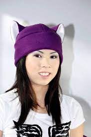 Purple Cat Hat Kitty Cat Ear Hat Purple Fleece Hat Cat Ears Cat Cosplay Hat Cat Hat Anime Hat Goth Hat Rave H Cat Ears Hat Rave Hats Fleece Hat