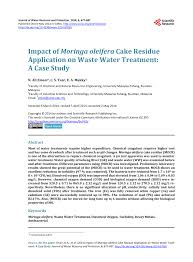 It is a rich source of essential amino acids, which are the building blocks of proteins. Pdf Impact Of Moringa Oleifera Cake Residue Application On Waste Water Treatment A Case Study