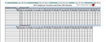 2015 Employee Vacation Tracking Calendar Download The Calendar Spot Vacation Calendar Excel Calendar Calendar Template