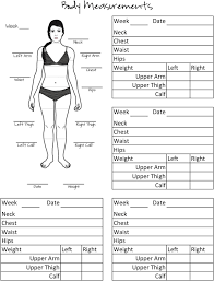 Printable Body Measurement Chart For Weight Loss