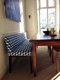 Same situation for the master suite—a storage. With Different Fabric Padded Dining Bench With Low Back Google Search Upholstered Bench With Upholstered Dining Bench Dining Bench With Back Dining Room Bench