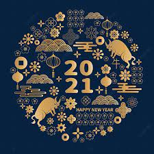 Golden 2021 Year Of The Ox New Year Round Decorative Multiple Elements Vector And Png New Year Card Design Happy New Year Design Chinese New Year Images