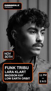 Saturday November 30th, Get ready for an unforgettable night as we welcome  the electrifying DJ Funk Tribu to the decks for his Miami debut! , Known  for his unique style that fuses raw, pulsing techno ...