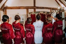 Personalized Bridesmaid Robe Red Burgundy Wedding Robe Cheap Bridesmaid Silk Robe Dressing Gown Robes Kimono Robes Bridesmaid Robe Personalized Wedding Robe Silk Bridesmaid Robes