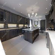 This look is a considered blend of classic detailing and simple contemporary styling, with a layered mix of neutral colours and textures. Classic Kitchen Modern Minimal Interior Design With Wooden Details Stock Photo Picture And Royalty Free Image Image 113850147