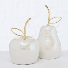 Order today with free shipping. Pearl Ceramic Apples And Pears White And Gold Westons Interiors
