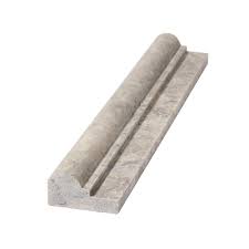 Ivory travertine 2 inch (w) x 12 inch (l) chair rail molding liner trim imported from turkey chair rail. Silver Ogee 1 Chair Rail 2 X 12 Silver Travertine Tumbled F H Brushed Collection Otto Tile
