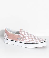 Black And White Checkered Vans Slip Ons Vans Classic Slip On Rose Checkered Shoes Zumiez Checkered Shoes Vans Shoes Girls Leather Shoes Woman