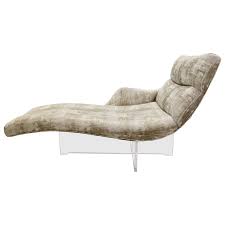 Beds, mattresses and box springs 1641. Original Vladimir Kagan Erica Chaise Lounge On Lucite Base In Greige Fabric For Sale At 1stdibs