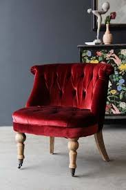 Swedish Red Velvet Boudoir Cocktail Chair Rockett St George Red Chair Living Room Red Velvet Chair Red Chair