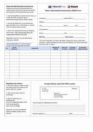Return Authorization Form Template Fresh Return Merchandise Authorization Form Printable Pdf Templates Contract Template Business Letter Format