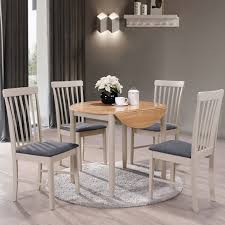 5 pcs dining table set, modern bar table set with 4 chairs, home kitchen breakfast table and chairs set ideal for pub, living room, breakfast nook, easy to assemble (rustic brown) 3.4 out of 5 stars. Alston Painted Grey Round Dining Table Set 4 Chairs