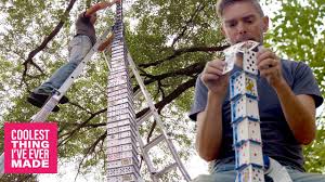 I put mine together in about an hour, maybe a little less. World S Best Card Stacker Builds Insane Outdoor Card Tower Coolest Thing I Ve Ever Made Ep13 Youtube