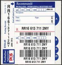 It is easier and a better way of knowing the status your international ems mail, registered post, parcel, shipment. Malaysia Posdaftar Track On 2 Blue Recommande International Registered Post June 2015