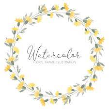Maybe you would like to learn more about one of these? Watercolor Cute Yellow Wildflower Circle Wreath Illustration 2028000 Vector Art At Vecteezy
