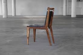 Solid walnut dining chairs | luxury upholstered dining chairs. Angles Contemporary Dining Chair Brooklyn Nyc Sentient