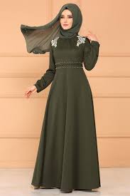 Modaselvim Elbise Gupur Ve Incili Elbise Pl866 Haki The Dress Elbise Elbise Modelleri