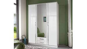 Die farbkombination von weiß hochglanz bringt eine wohlfühlende atmosphäre in ihr… Kleiderschrank Trio Schrank In Weiss Hochglanz Chrom 135 Cm Mit Spiegel