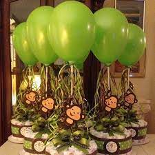 Jungle Themed Baby Shower Ballonarch Balloonmonkey Balloongiraffe Babyshower Monkeys Giraffe Cha De Bebe De Leao Bolos De Fraldas Safari Bolo De Fraldas