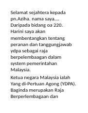 Institusi raja tonggak kedaulatan negara. Institusi Raja Docx Institusi Raja Lambang Kedaulatan Negara Bangsa Malaysia Merupakan Sebuah Negara Yang Menjalankan Konsep Pemerintahan Demokrasi Course Hero