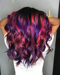 You have to wait for red hair dye to fade completely before dying it blue. Purple And Red Hair Hair Color Purple Red Hair Color Purple Hair Highlights