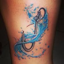 Fishing Memorial Tattoos Fish Hook With Water Tattoo Design For Sleeve Hook Tattoos Fishing Hook Tattoo Tattoos