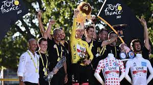 Tadej pogacar celebrates his win on stage 15 of the tour de france, on a day when primoz roglic tightened his grip on the leader's yellow jersey. 60emlswkxvzxem