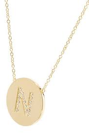Jennifer Meyer Letter 18 Karat Gold Diamond Necklace Gold Diamond Necklace Solitaire Pendant Necklace Diamond Circle Pendant