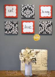 Black And Gray Kitchen Decor Red And Black Damask Eat Drink Be Merry Chef Wall Decor Set Red Kitchen Decor Black Kitchen Decor White Kitchen Decor