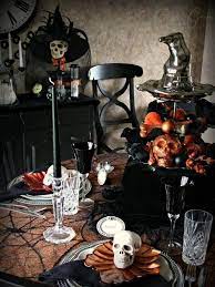 Combining black and white checkered table settings with orange creates a fun welcome vibe. Halloween Table Setting Love This Halloween Table Settings Halloween Table Halloween Table Decorations