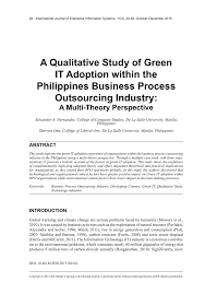 Check spelling or type a new query. Pdf A Qualitative Study Of Green It Adoption Within The Philippines Business Process Outsourcing Industry