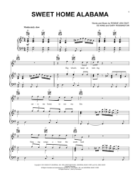 Sweet Home Alabama Sweet Home Alabama Song Sheet Music Sweet Home Alabama