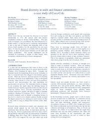 Pdf Board Diversity In Audit And Finance Committees A Case Study Of Coca Cola