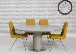 Nicky cornell the french furniture and shabby chic furniture specialists stock a huge selection of classic colonial style furniture and white painted furniture, often called 'shabby chic furniture' to make all aspects of your home beautiful, from the bedroom, to the dining room, mirrored dressing table sets in the living room and home boutique. Delta Concrete Round Extending Dining Table And 4 Tampa Ochre Chairs Cfs Furniture Uk