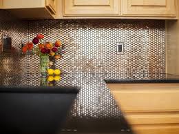 Metal Copper Stainless Steel 3 4 Penny Round Tile Penny Round Tiles Copper Backsplash Round Tiles