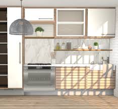 Minc C Series Light Marble Bluebellflora Sims 4 Kitchen Sims 4 Kitchen Cabinets Sims 4