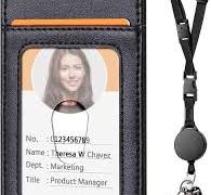 Leather ID & Badge Holders For Men 20pcs Neck Strap Lanyard Sling ID Badge  Holders PU Name Card Case Certificate Horizontal Style With Lanyard School  ...