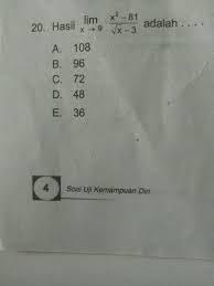 We did not find results for: Hasil Lim X Mendekati 9 X Pangkat 2 Dikurangi 81 Per Akar X Dikurangi 3 Brainly Co Id