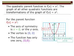 This lesson discusses some of. Warm Up For Each Quadratic Function Find The Axis Of Symmetry And Vertex And State Whether The Function Opens Upward Or Downward 1 Y X Y Ppt Video Online Download