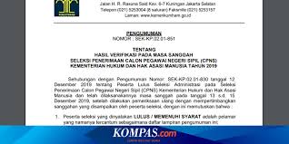 Kemenkumham Umumkan Verifikasi Masa Sanggah Ini Hasil Finalnya