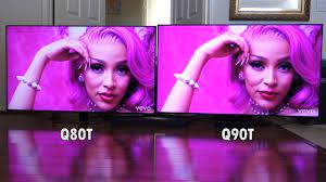 Samsung Qled 4k Hdtv Q90t Vs Q80t 2020 Model Comparison Side By Side Youtube