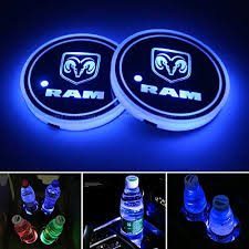 2pcs Led Car Cup Holder Lights For Dodge Ram 7 Colors Changing Usb Charging Mat Luminesc In 2020 Dodge Ram 1500 Accessories Ram 1500 Accessories Dodge Ram Accessories