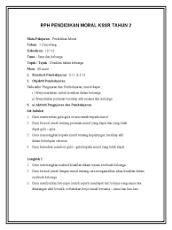 Next articlesoalan akhir tahun pendidikan islam tahun 2. Rph Pendidikan Moral Kssr Tahun 2