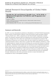 Depending on the illness and the estimated time remaining, h. Pdf Health For All And Primary Health Care 1978 2018 A Historical Perspective On Policies And Programs Over 40 Years