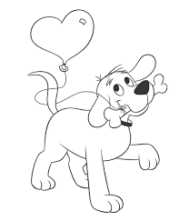 Here S Clifford With A Balloon For You Give Someone Special A Clifford Themed Valent Valentine Coloring Pages Valentines Day Coloring Page Valentine Coloring