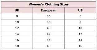 European Clothing Size Conversion Womens Clothing Sizes Clothes For Women Africa Dress