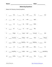 Chemical rxns occur when bonds (between electrons of atoms) are formed or. Balancing Chemical Equation Worksheet