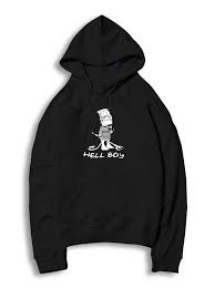 Bart Simpson Off White T Shirt Black Pin On Hoodie