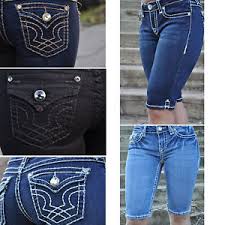 Details About La Idol Bermuda Jean Shorts W Rhinestones Fast Free Shipping